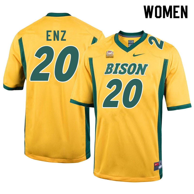 Women #20 Jackson Enz North Dakota State Bison College Football Jerseys Sale-Yellow - Click Image to Close